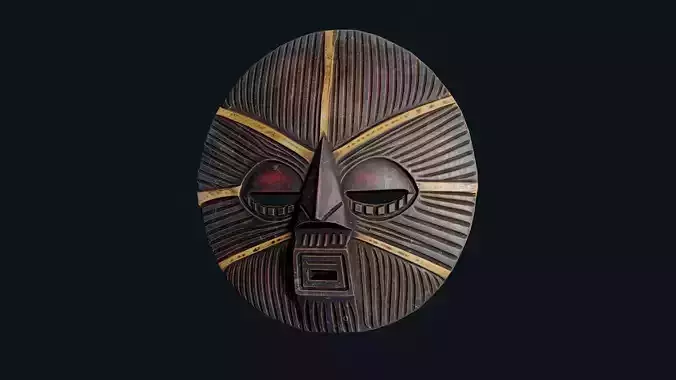 African Decor Mask 7 Low-poly 3D model