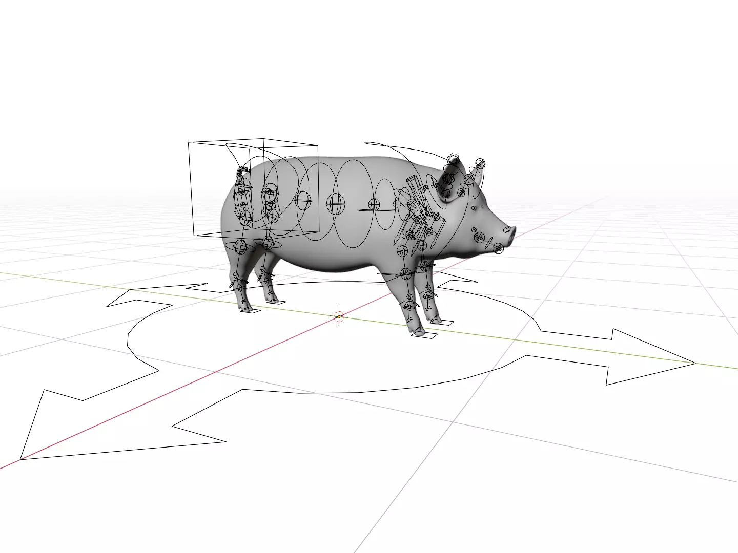 Pig realistic Low-poly 3D model_11