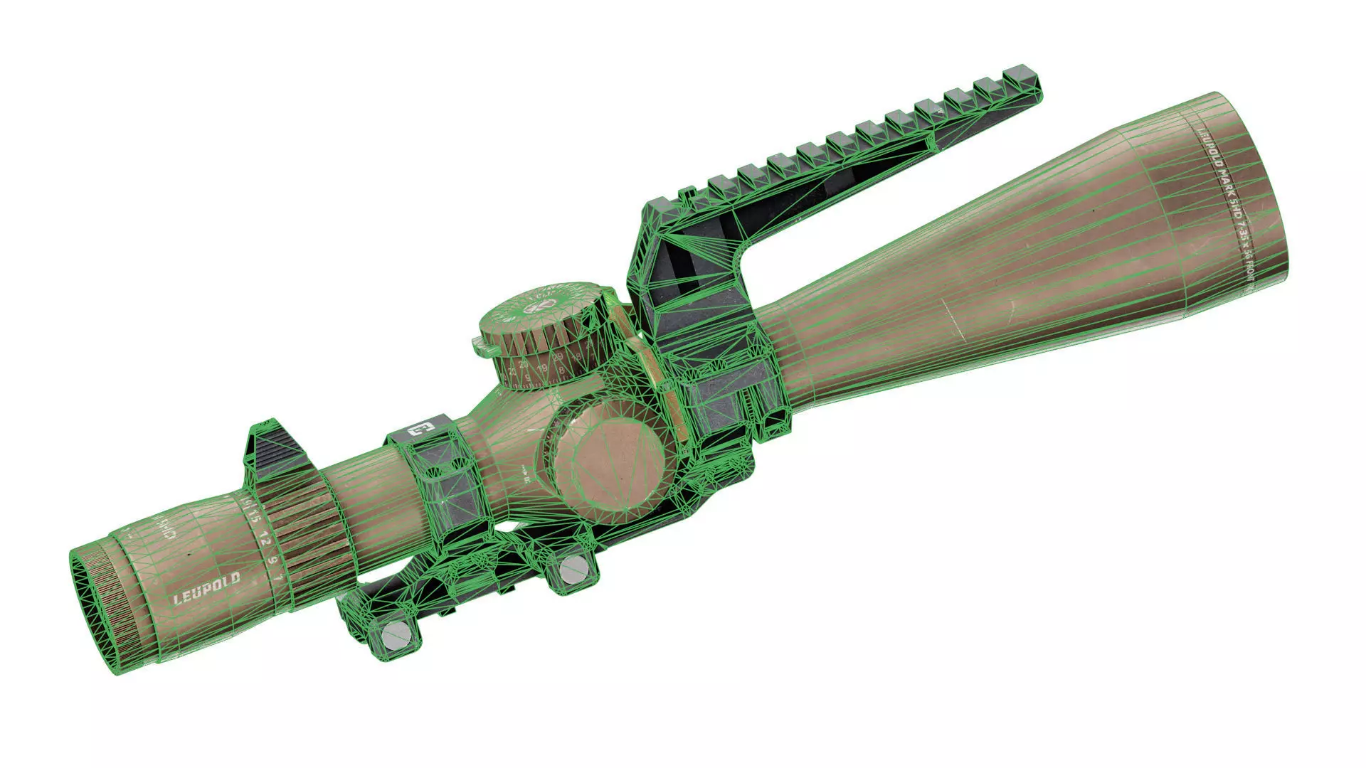 LEUPOLD MARK 5HD RIFLE SCOPE 7-35X56 Low-poly 3D model_7