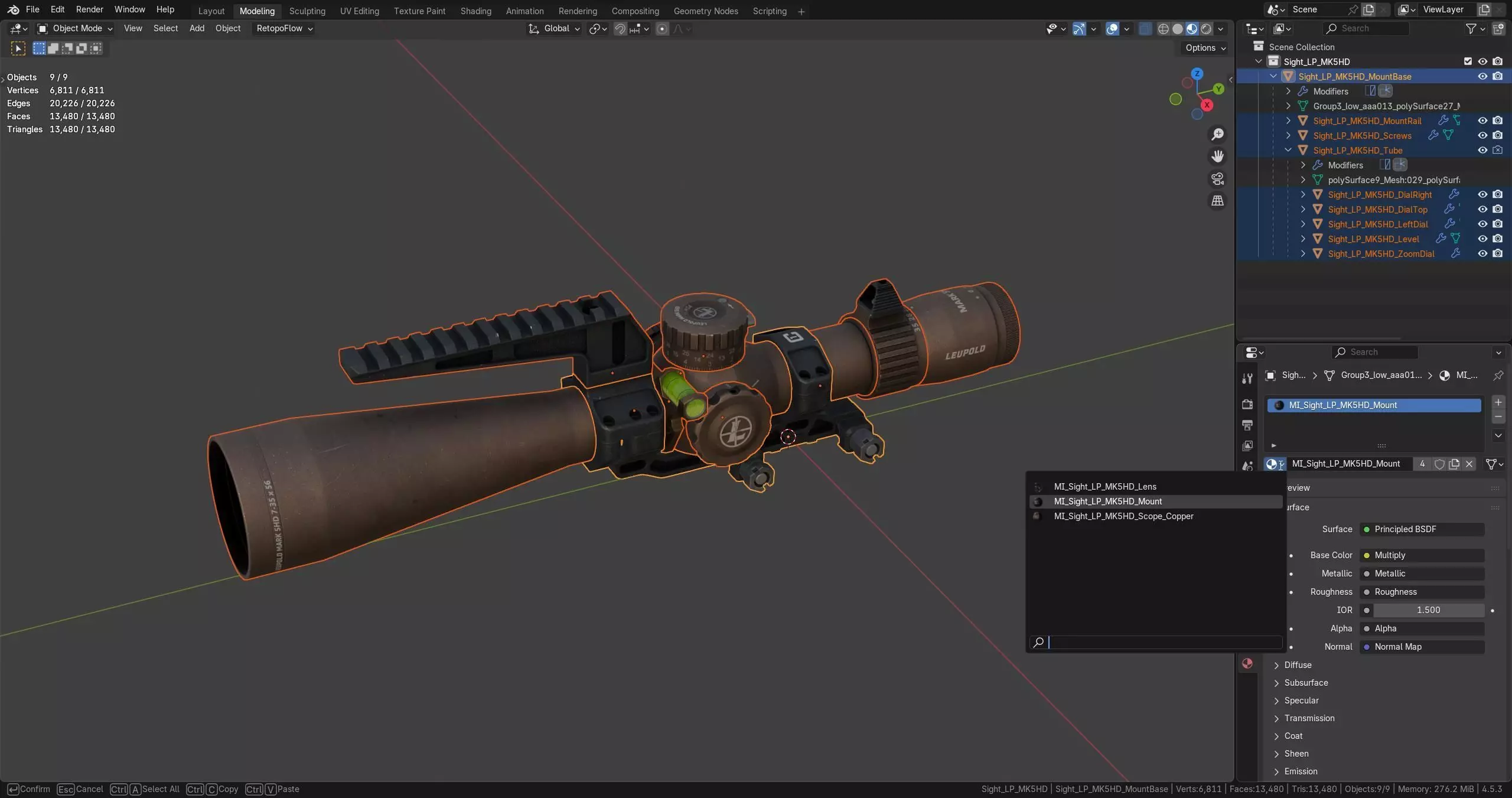 LEUPOLD MARK 5HD RIFLE SCOPE 7-35X56 Low-poly 3D model_8