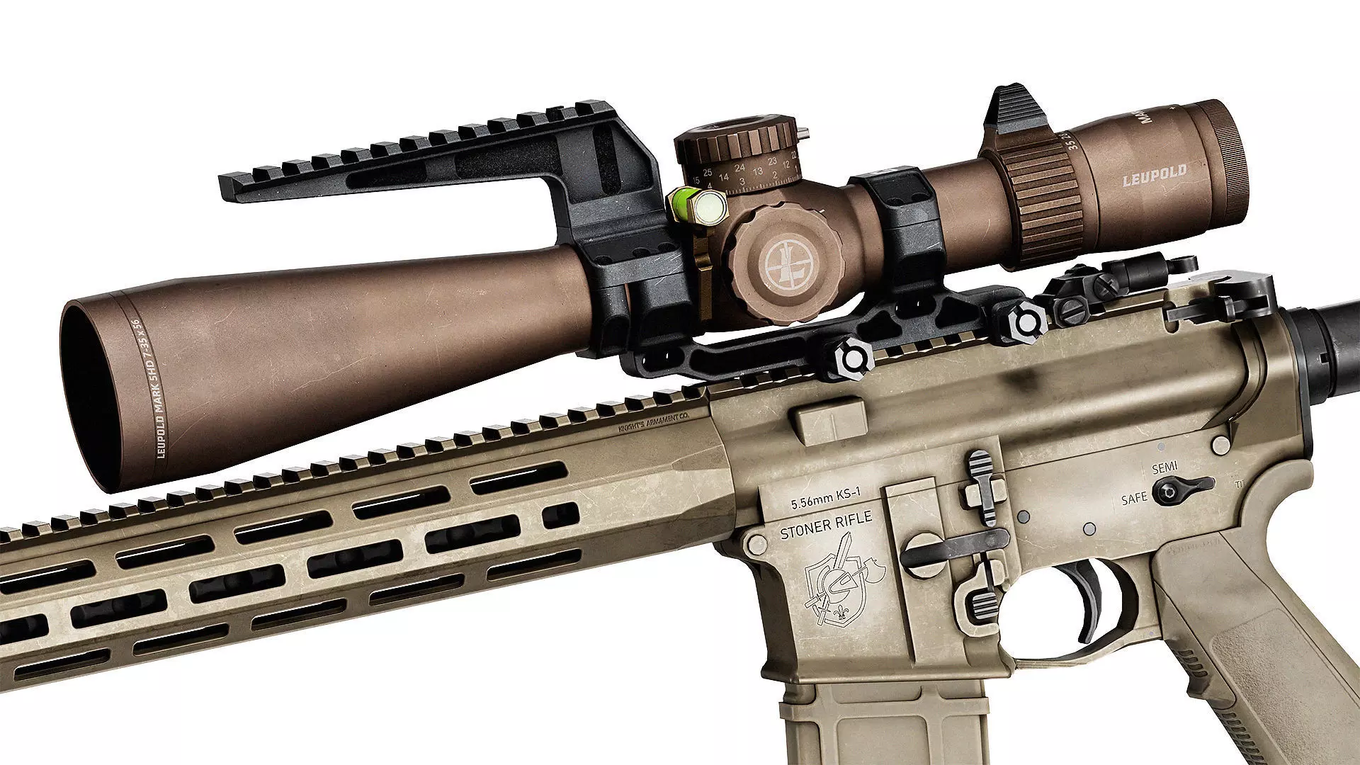 LEUPOLD MARK 5HD RIFLE SCOPE 7-35X56 Low-poly 3D model_2