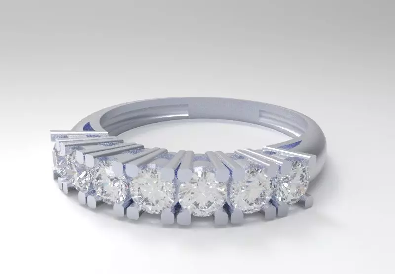 Elegant Seven-Stone Ring 3D print model_1