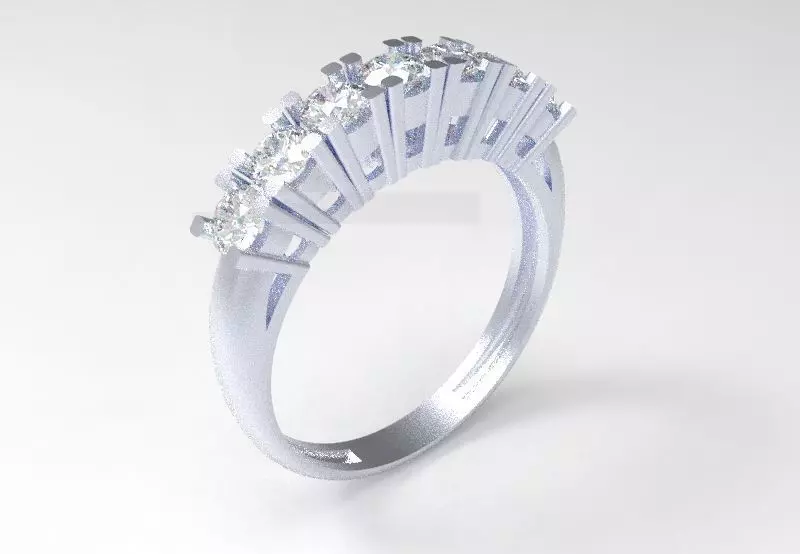 Elegant Seven-Stone Ring 3D print model_2