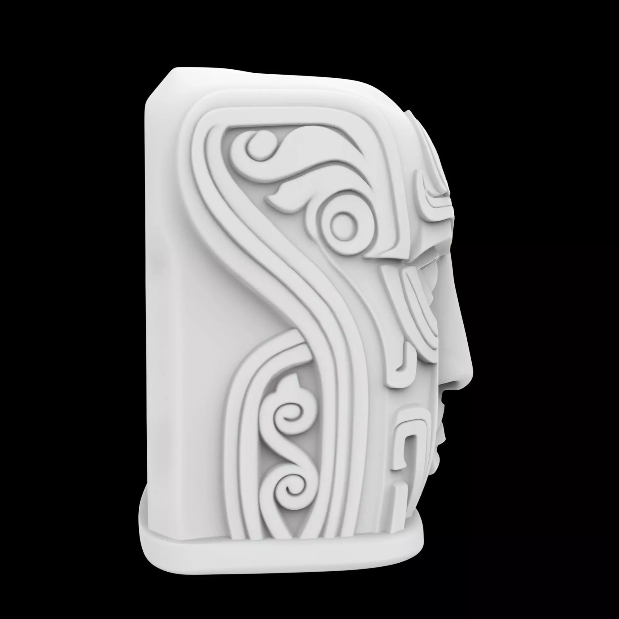 Ancient Stone Face Block 3D Print Model 3D print model_5