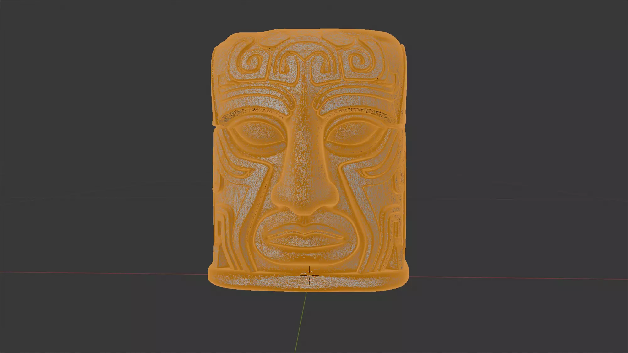 Ancient Stone Face Block 3D Print Model 3D print model_7