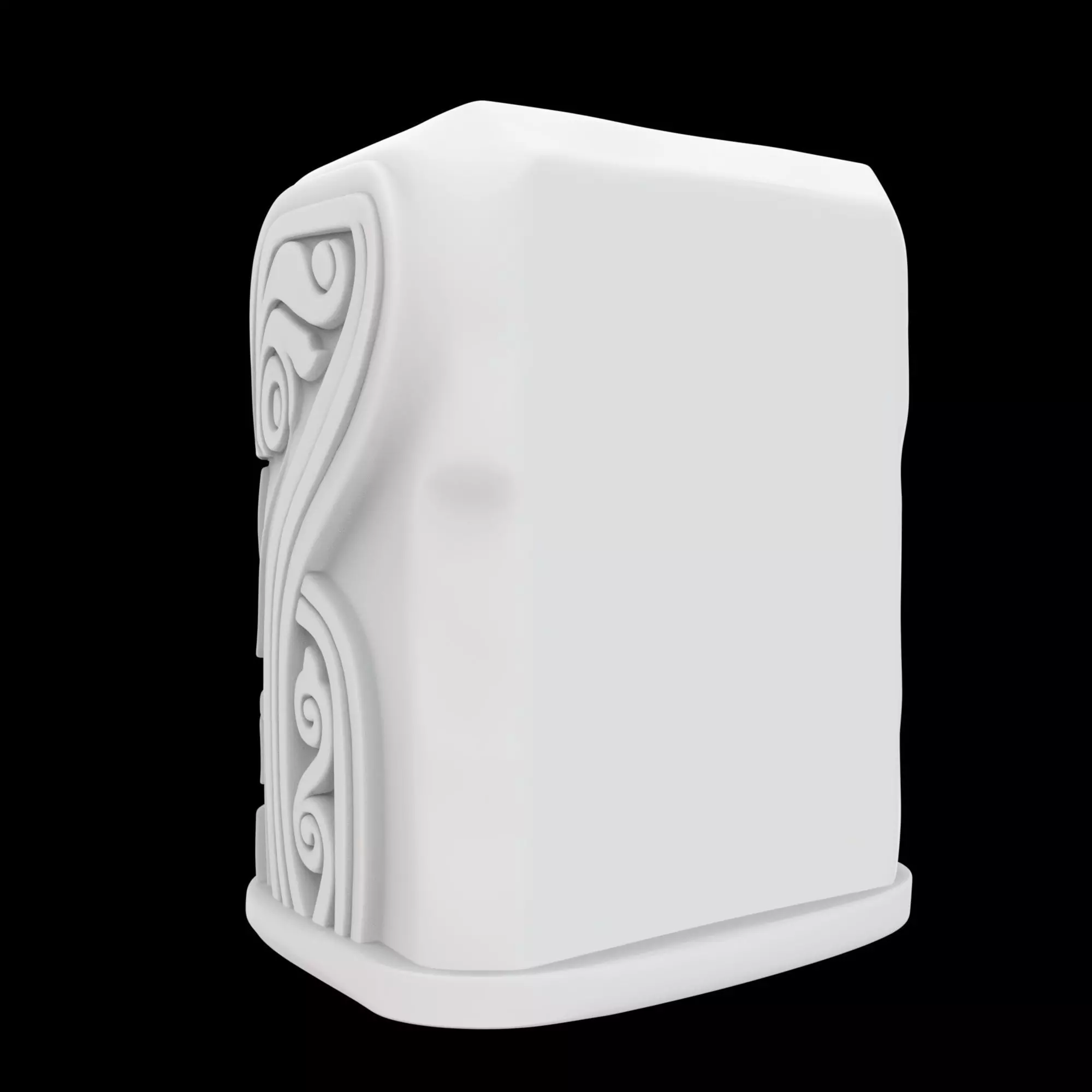 Ancient Stone Face Block 3D Print Model 3D print model_3