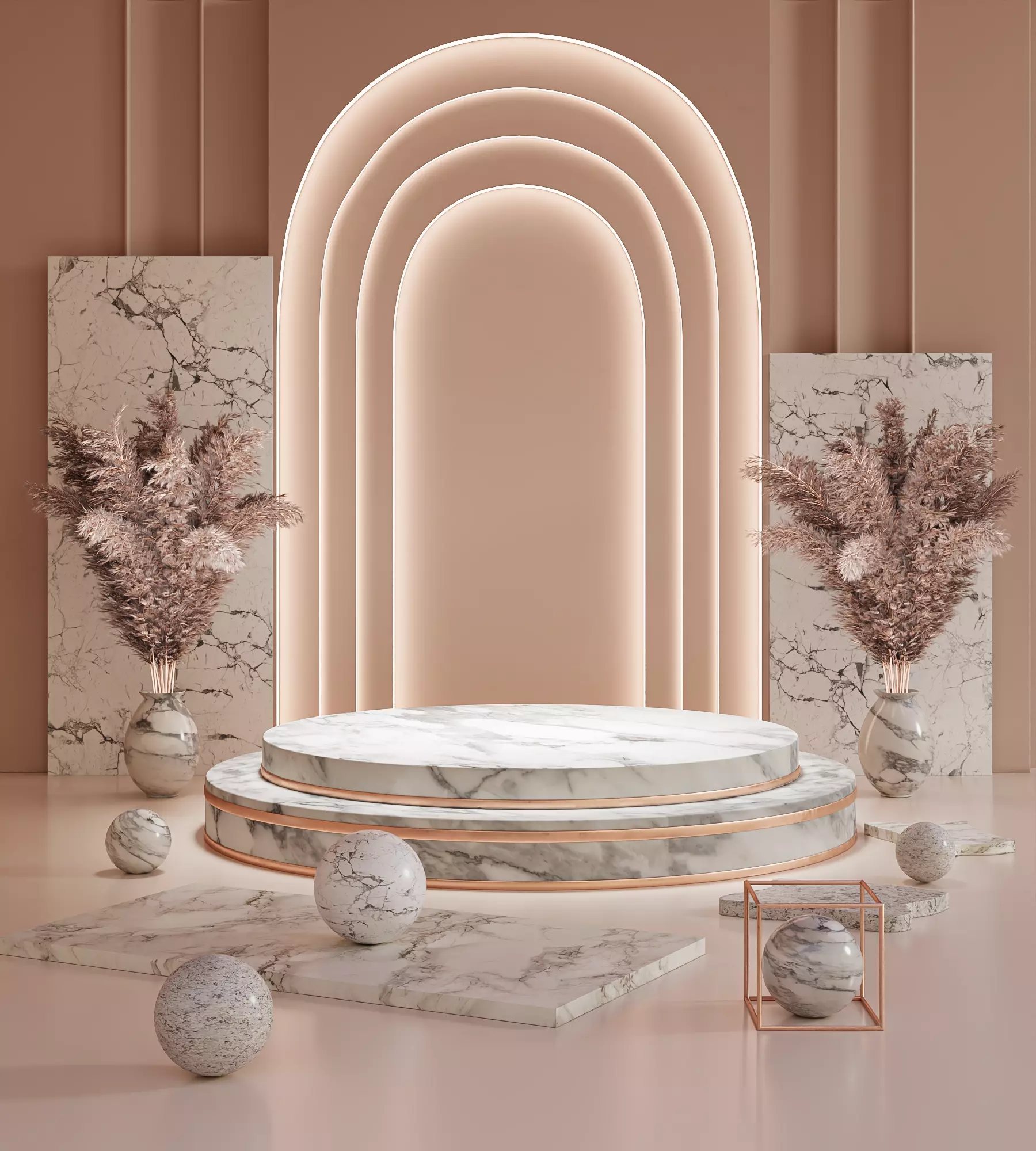 Modern Bohemian Elegance Mockup Studio 3D model_0