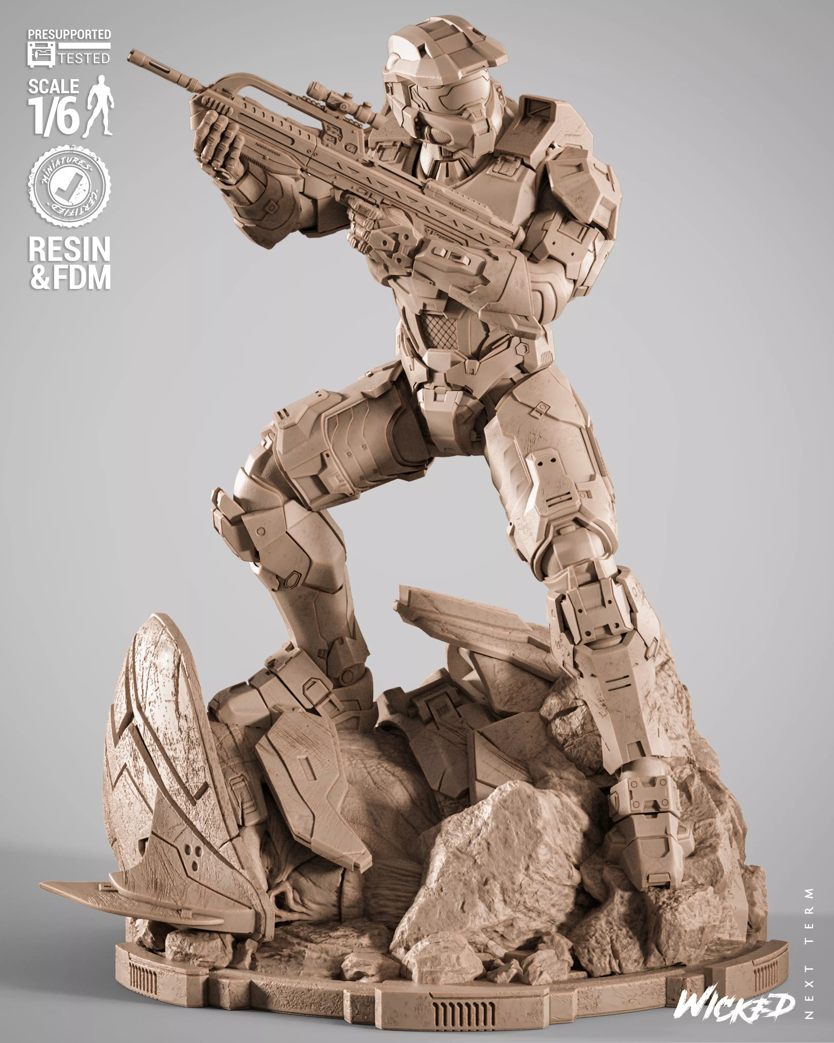 Wicked Video Games Master Chief Sculpture 3D print model
