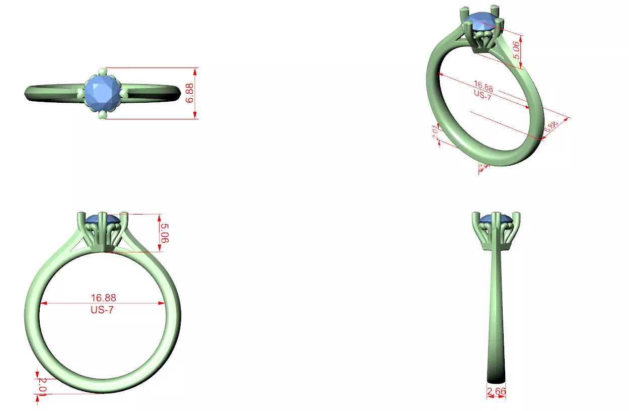 Mono Solitaire Ring 3dm stl renders animation videos details 3D print model_1
