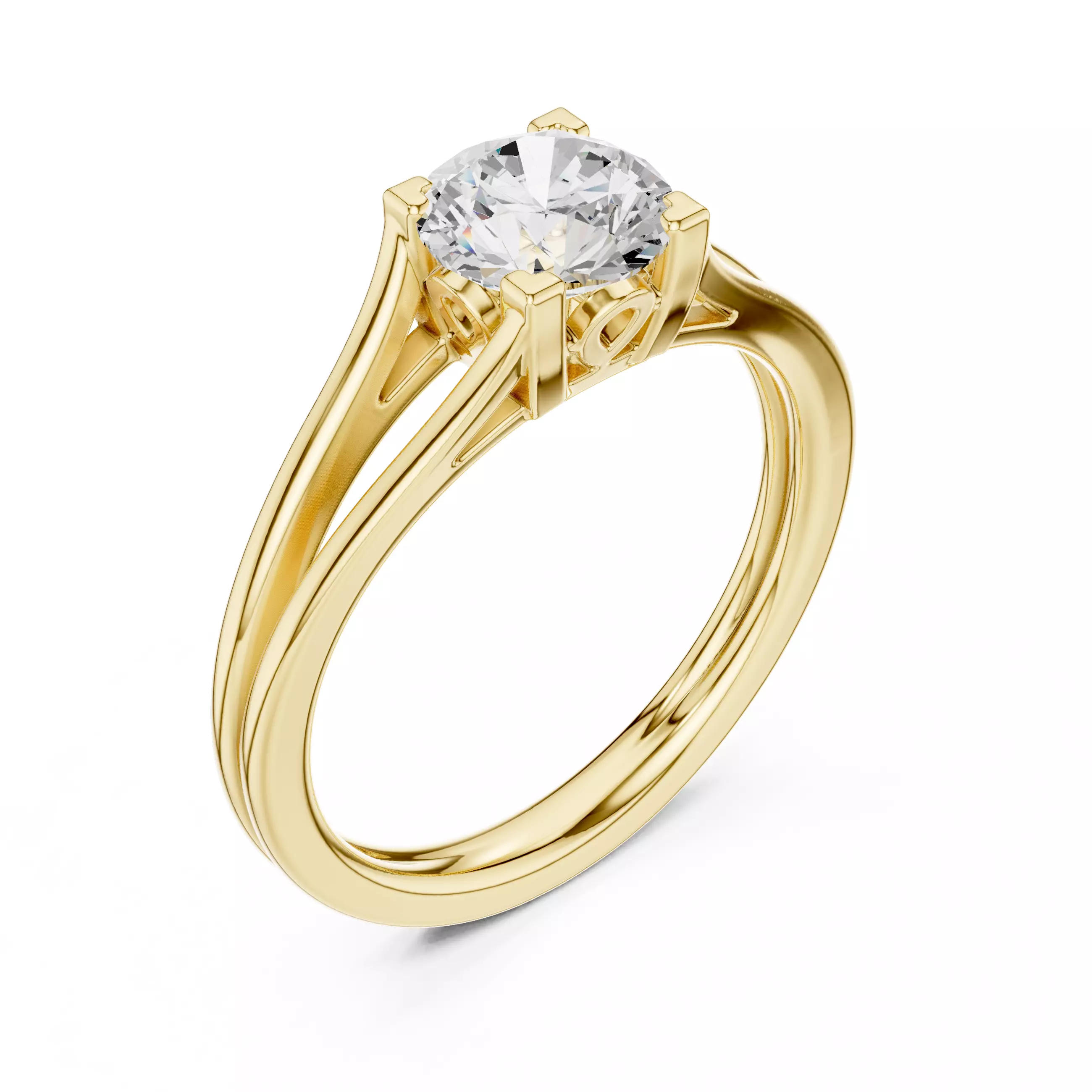 Mono Solitaire Dual Line Ring 3dm stl renders animation 3D print model_11