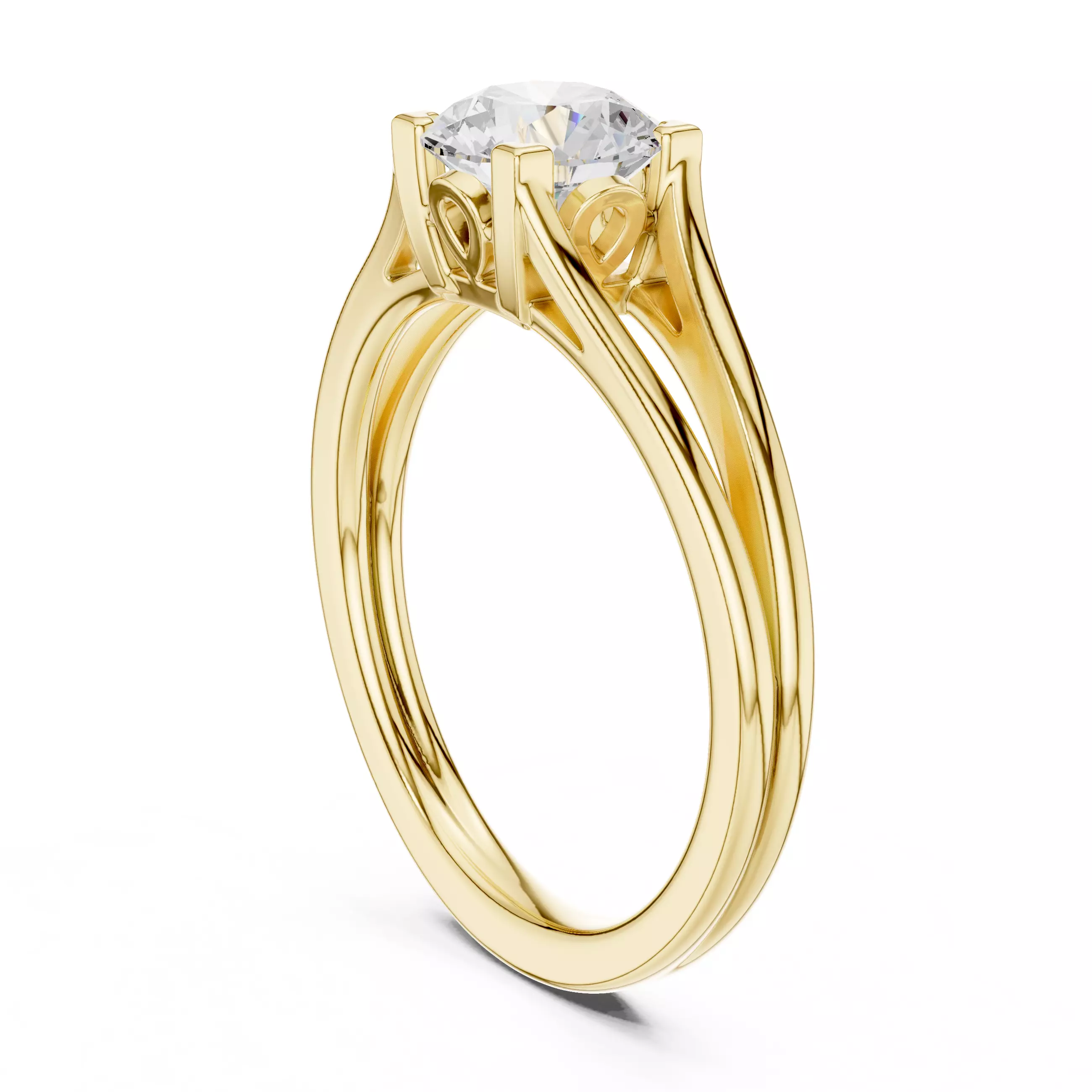 Mono Solitaire Dual Line Ring 3dm stl renders animation 3D print model_10