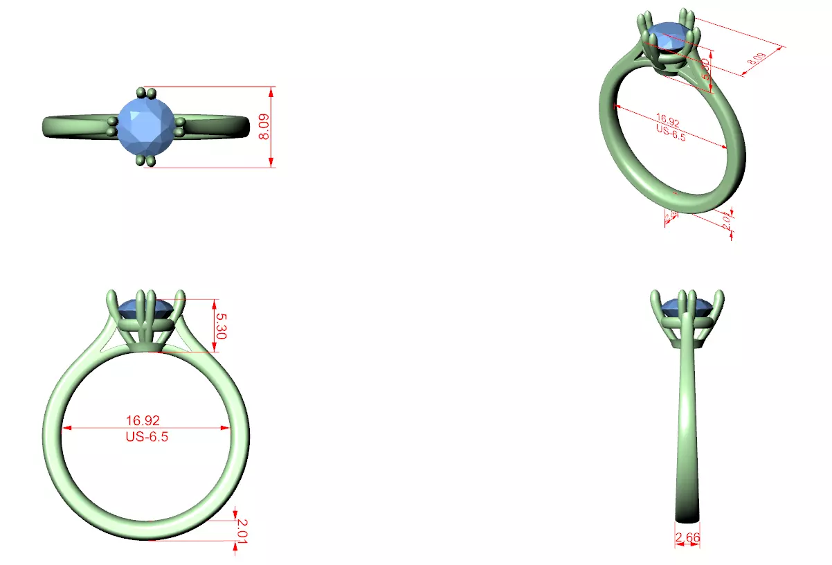 Mono Solitaire Ring 3dm stl renders animation videos 3D print model_1