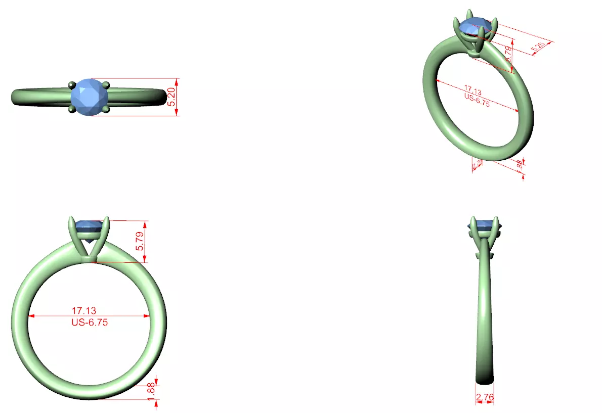 Mono Solitaire Ring 3dm stl renders animation videos details 3D print model_1