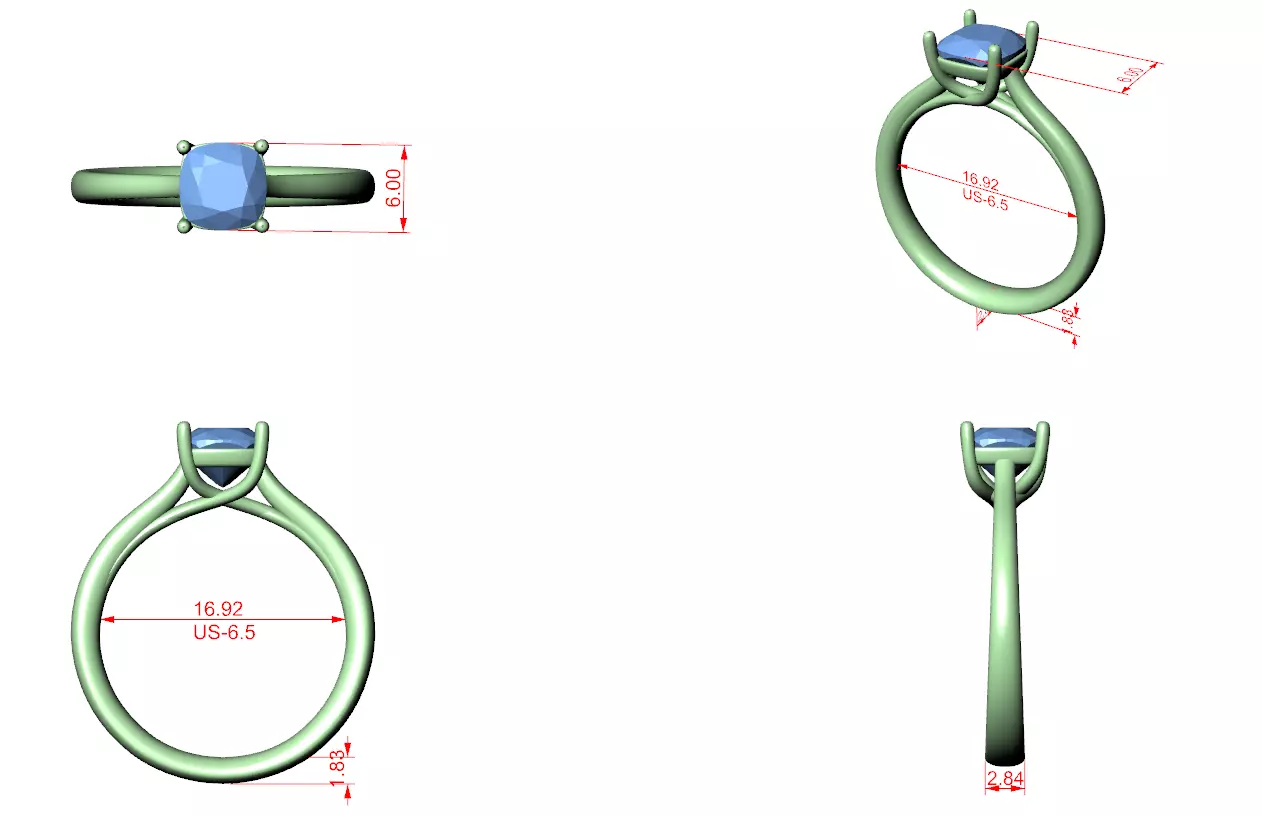 Mono mSolitaire Ring 3dm stl renders animation videos details 3D print model_1
