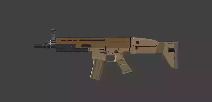 Fn Scar Low poly