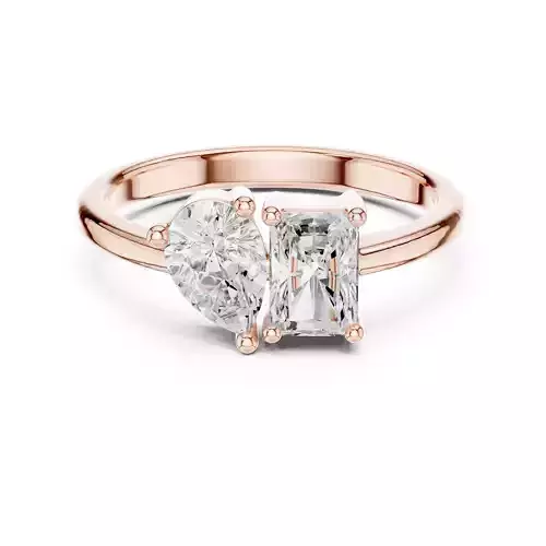 Toi Et Moi Solitaire Ring 3dm stl renders animation