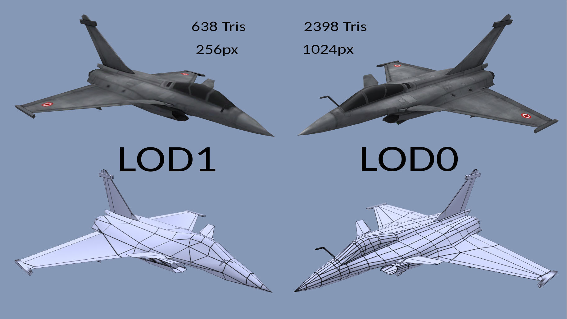 Mobile Low Poly Dassault Rafale Low-poly 3D model_3