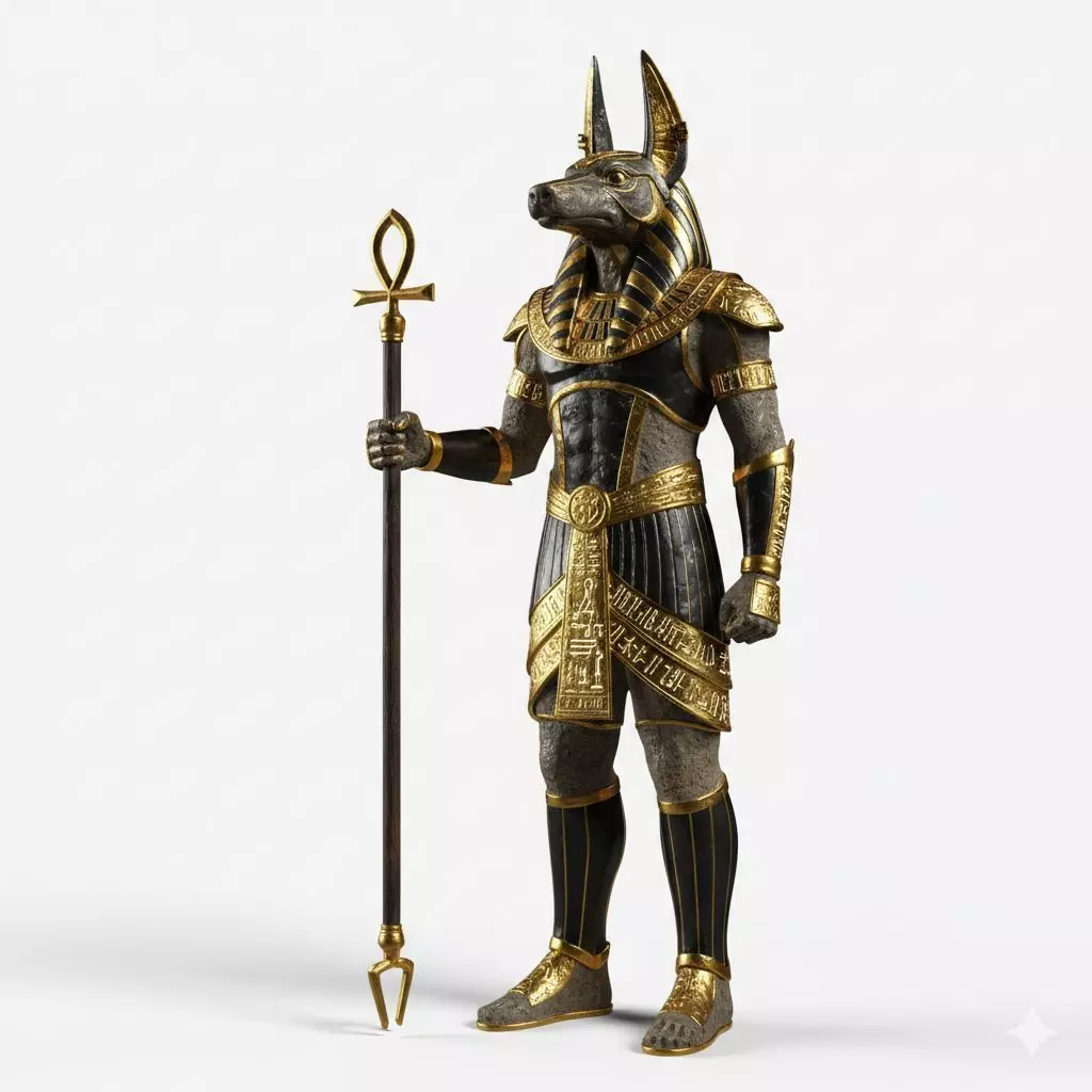 Ancient Egyptian God Anubis 3D Model Guardian of the Dead Low-poly 3D model_0