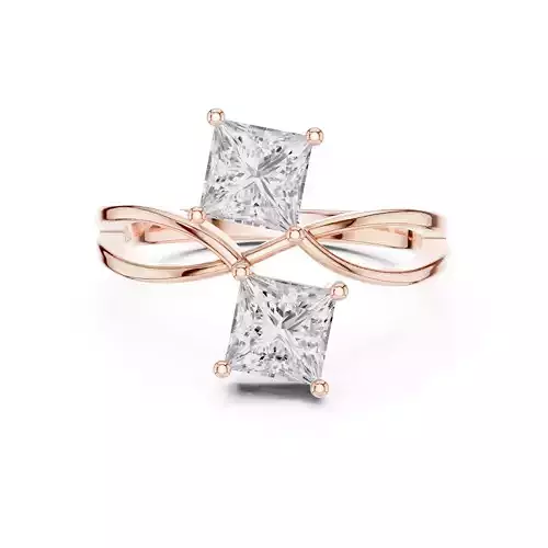 Princess Toi et Moi Solitaire Ring 3dm stl renders animation 3D print model