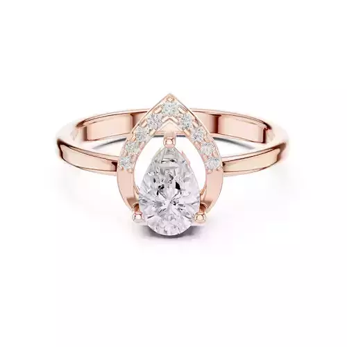 Pear Solitaire Ring 3dm stl renders animation videos