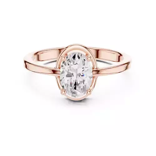 Oval Mono Solitaire Ring 3dm stl renders animation