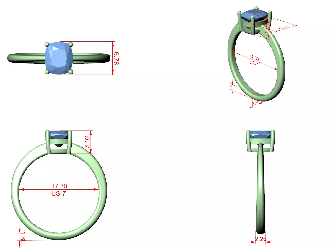 Mono Solitaire Ring 3dm stl renders animation videos details 3D print model_1