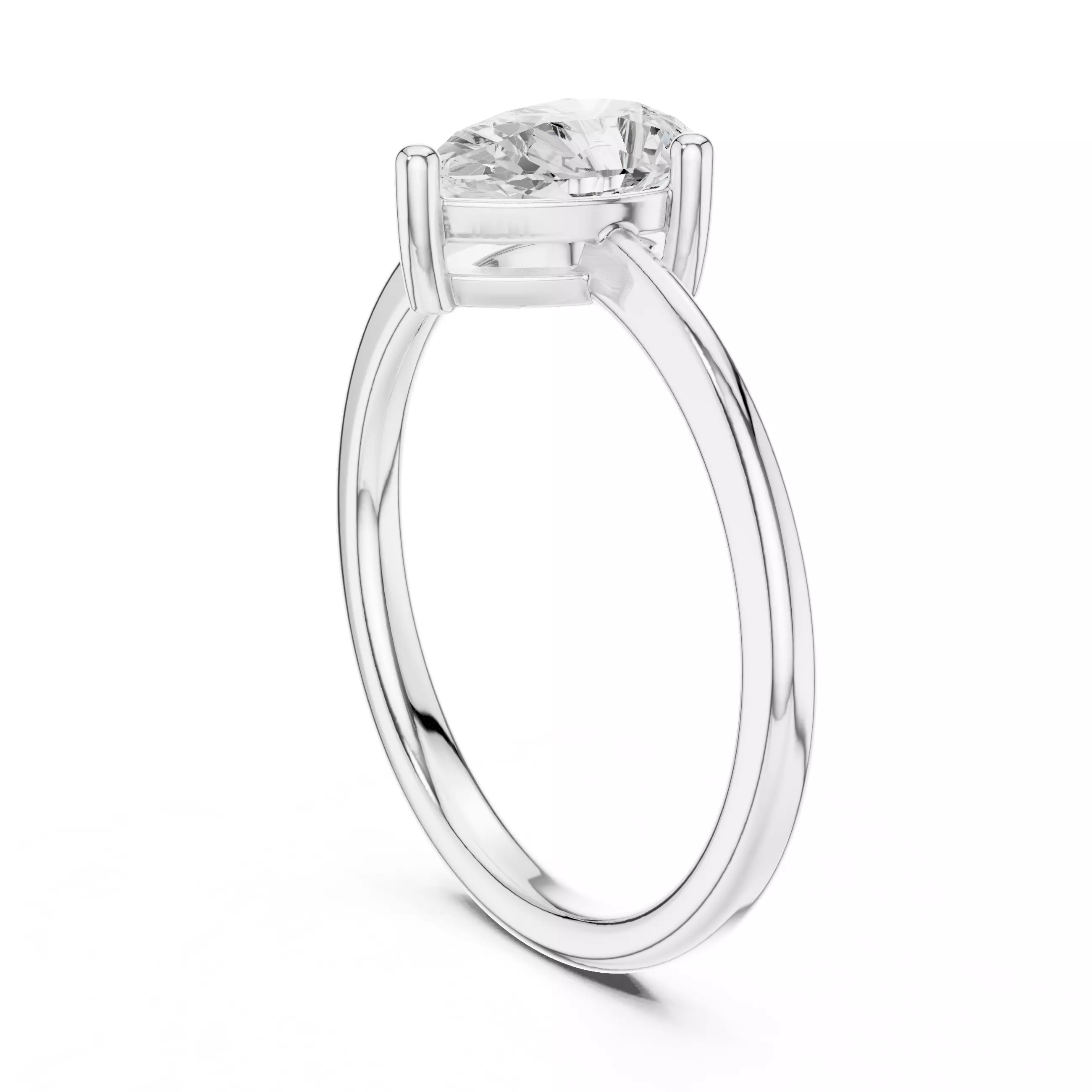 Pear Mono Solitaire Ring 3dm stl renders animation video 3D print model_6