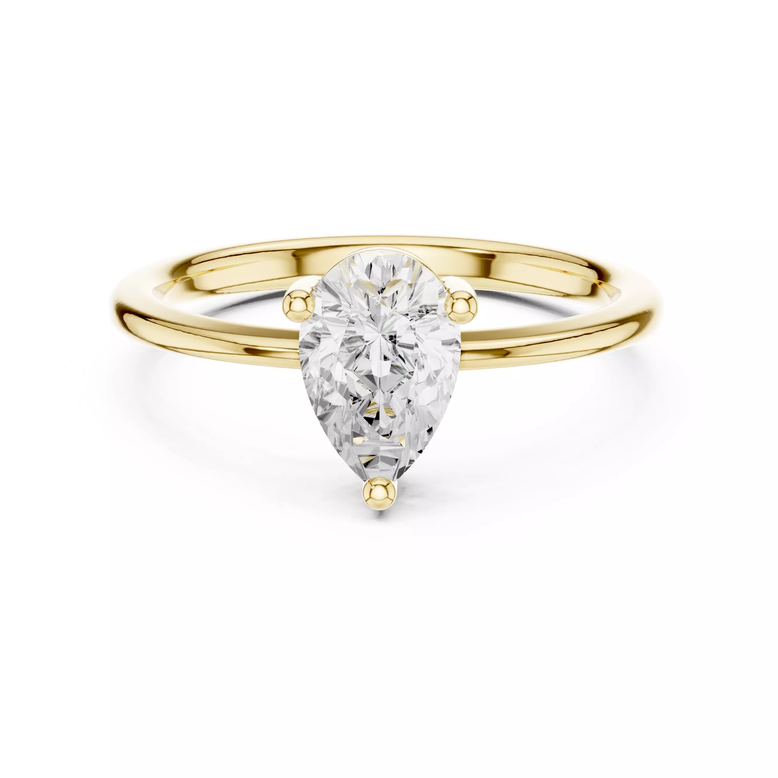 Pear Mono Solitaire Ring 3dm stl renders animation video 3D print model_13