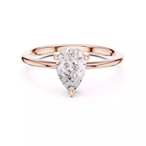 Pear Mono Solitaire Ring 3dm stl renders animation video