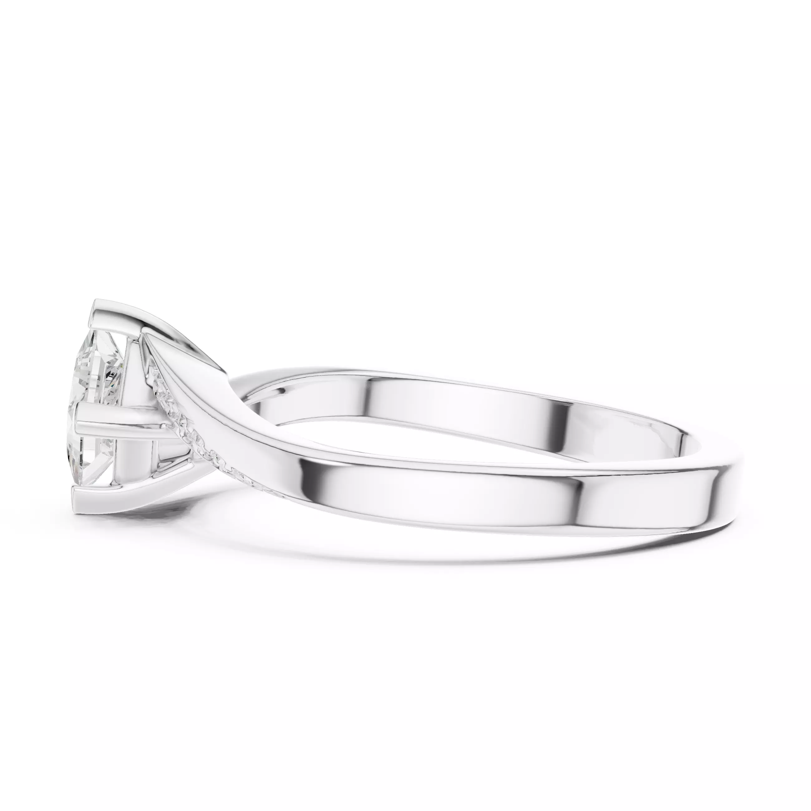 Princess Twisted Shank Solitaire Ring 3dm stl renders 3D print model_8