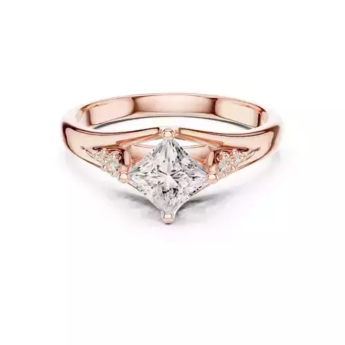 Princess Solitaire Ring 3dm stl renders animation