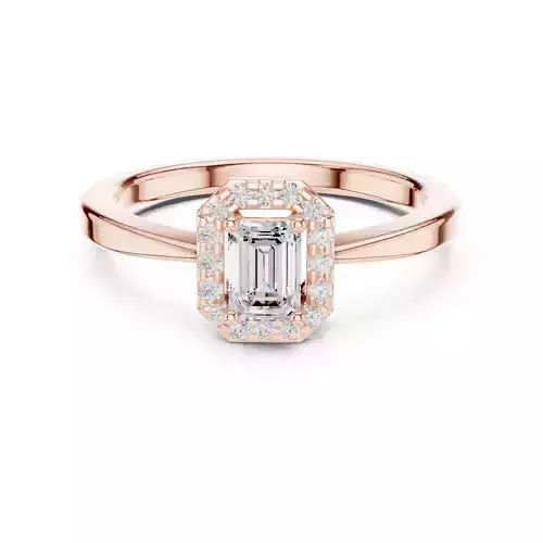 Emerald Halo Solitaire Ring 3dm stl renders animation videos