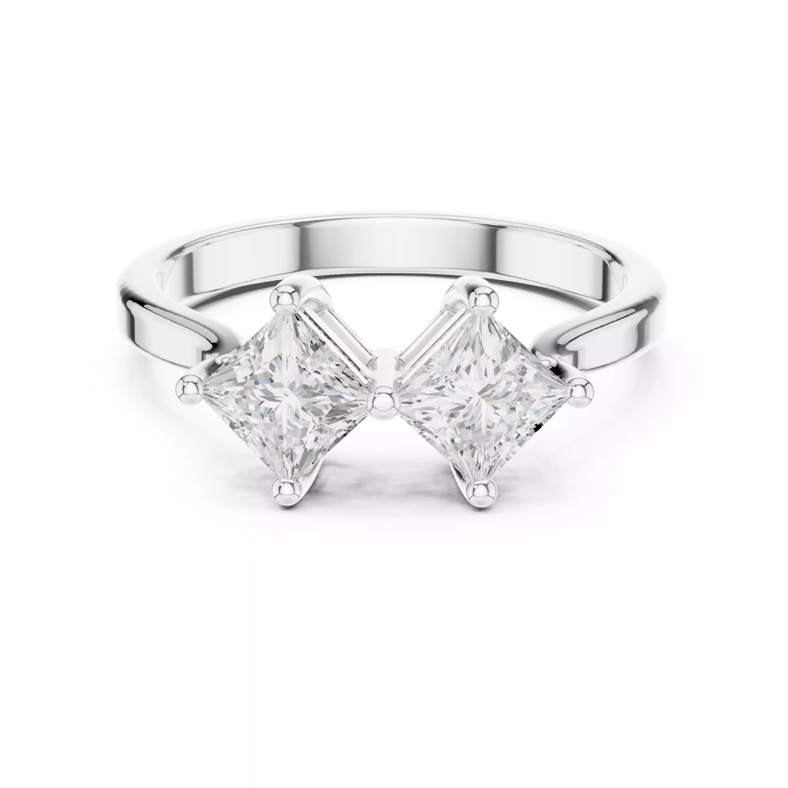 Princess Toi-et-Moi Solitaire Ring 3dm stl renders animation 3D print model_9