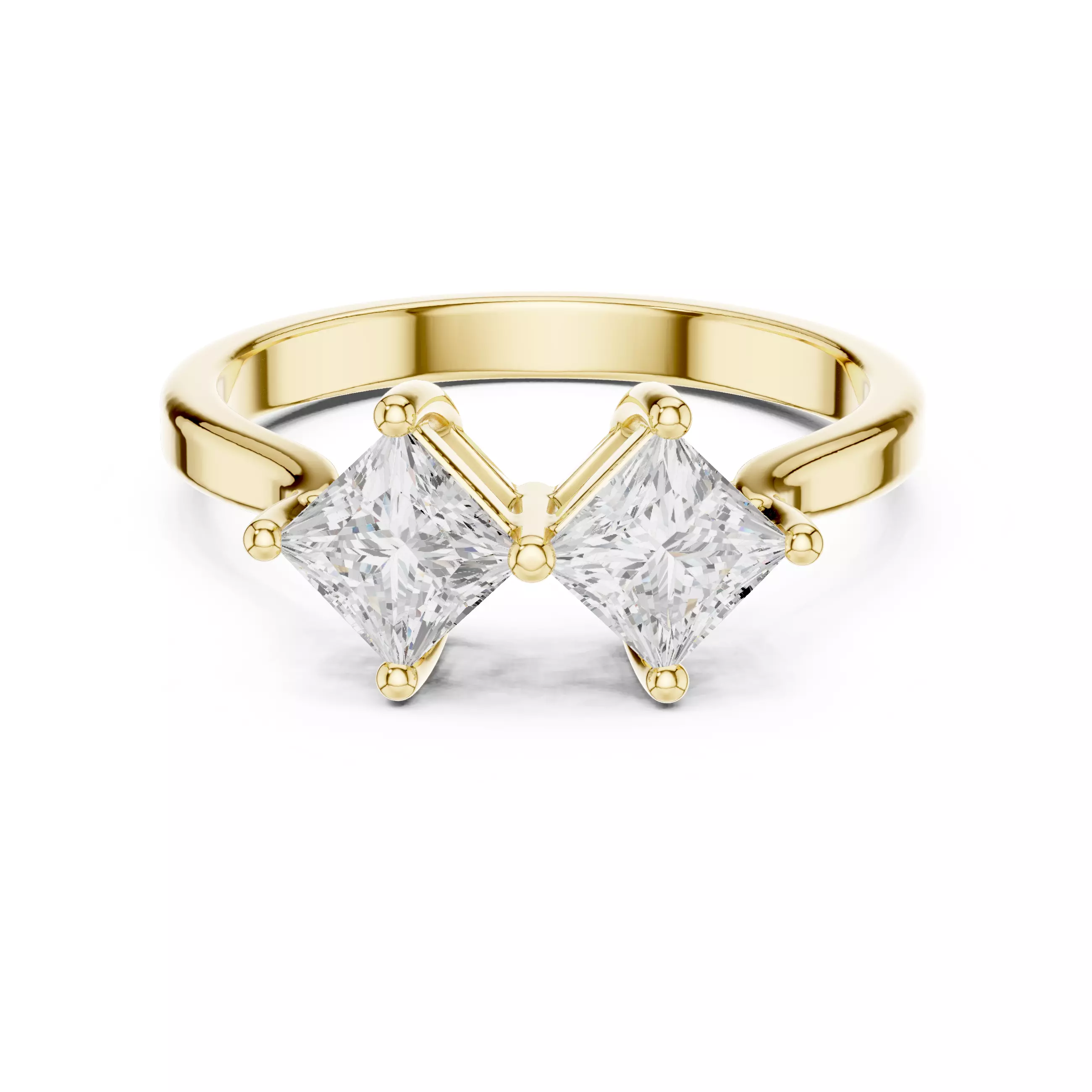 Princess Toi-et-Moi Solitaire Ring 3dm stl renders animation 3D print model_13