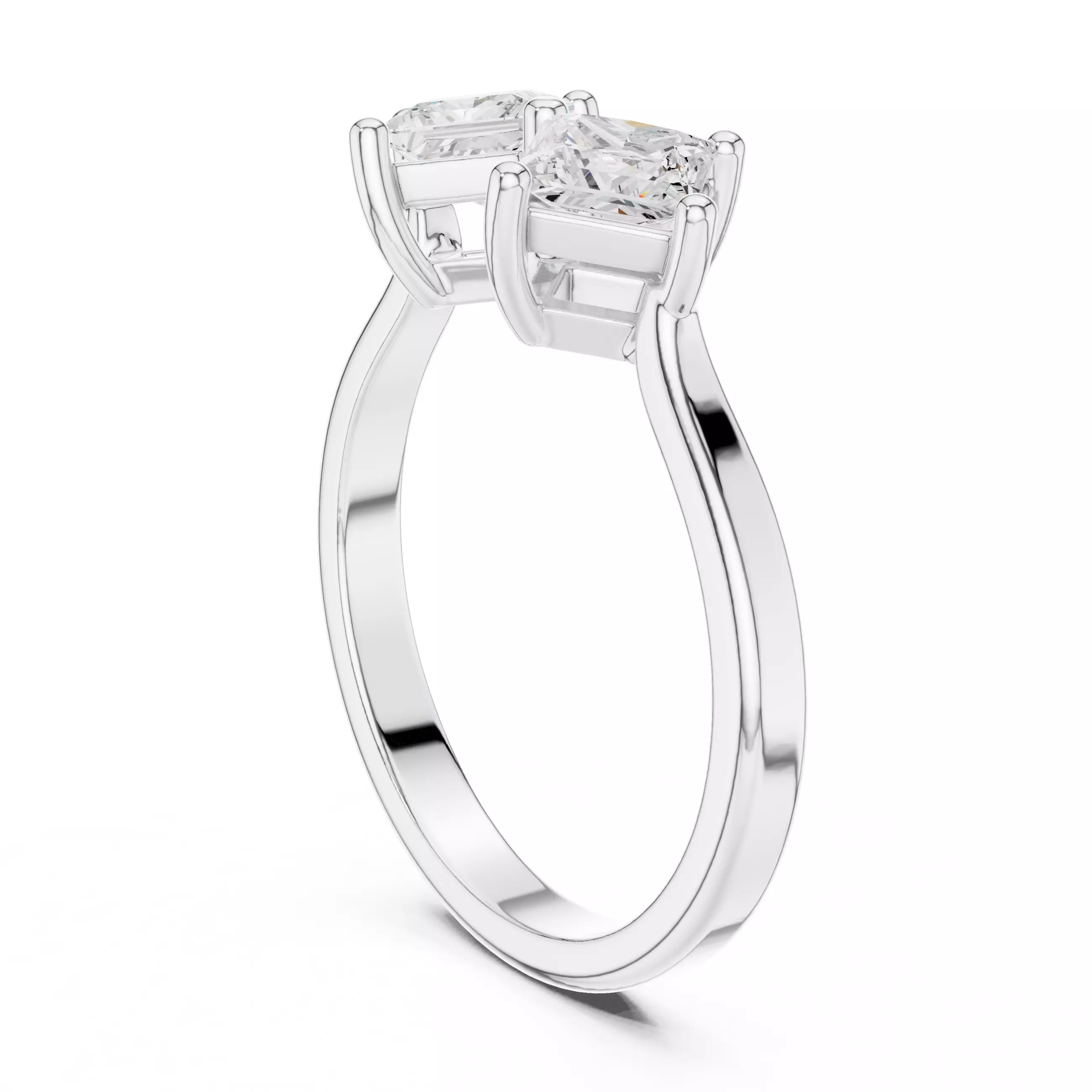 Princess Toi-et-Moi Solitaire Ring 3dm stl renders animation 3D print model_6