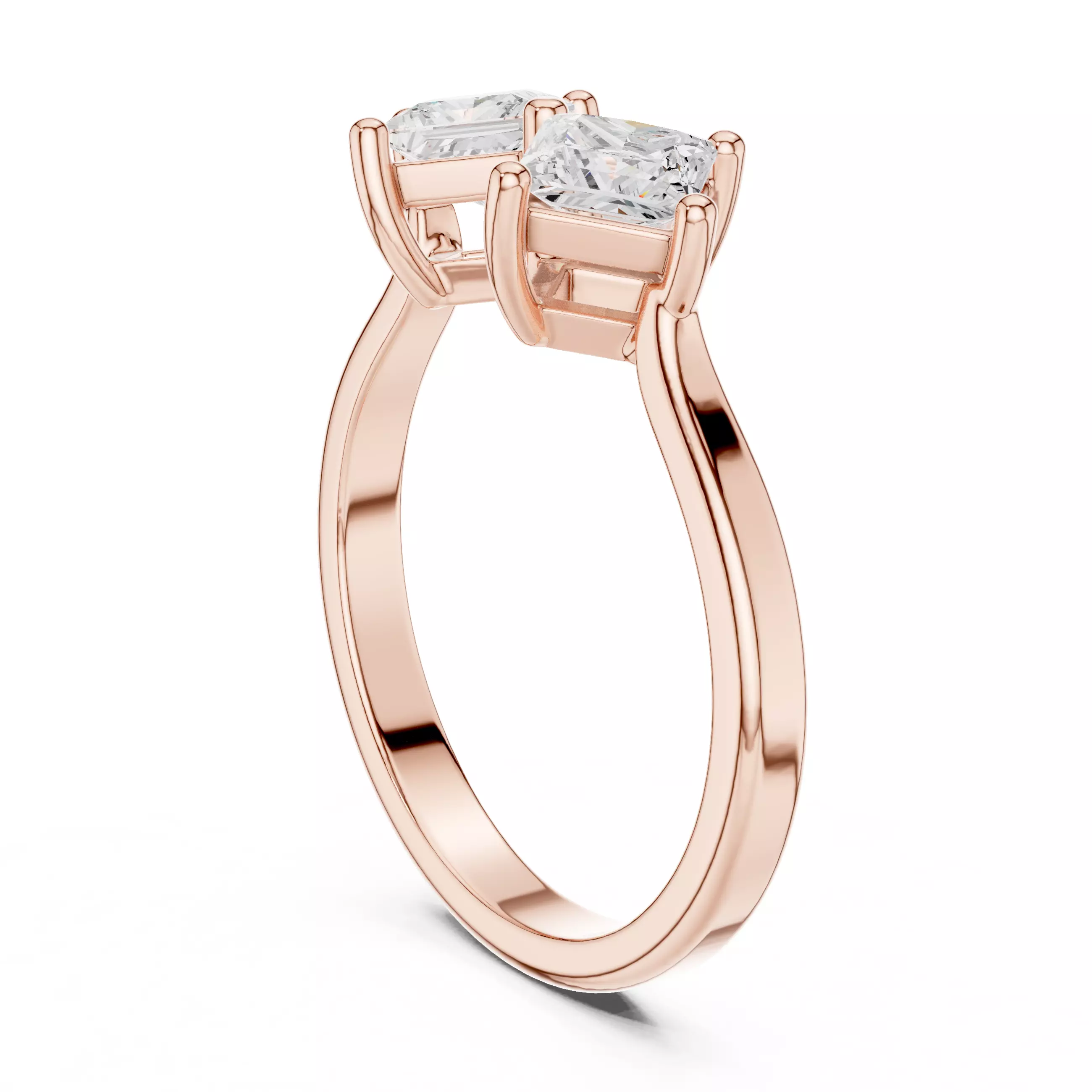 Princess Toi-et-Moi Solitaire Ring 3dm stl renders animation 3D print model_3