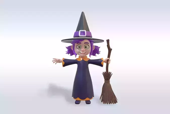Adorable Witch Halloween Character
