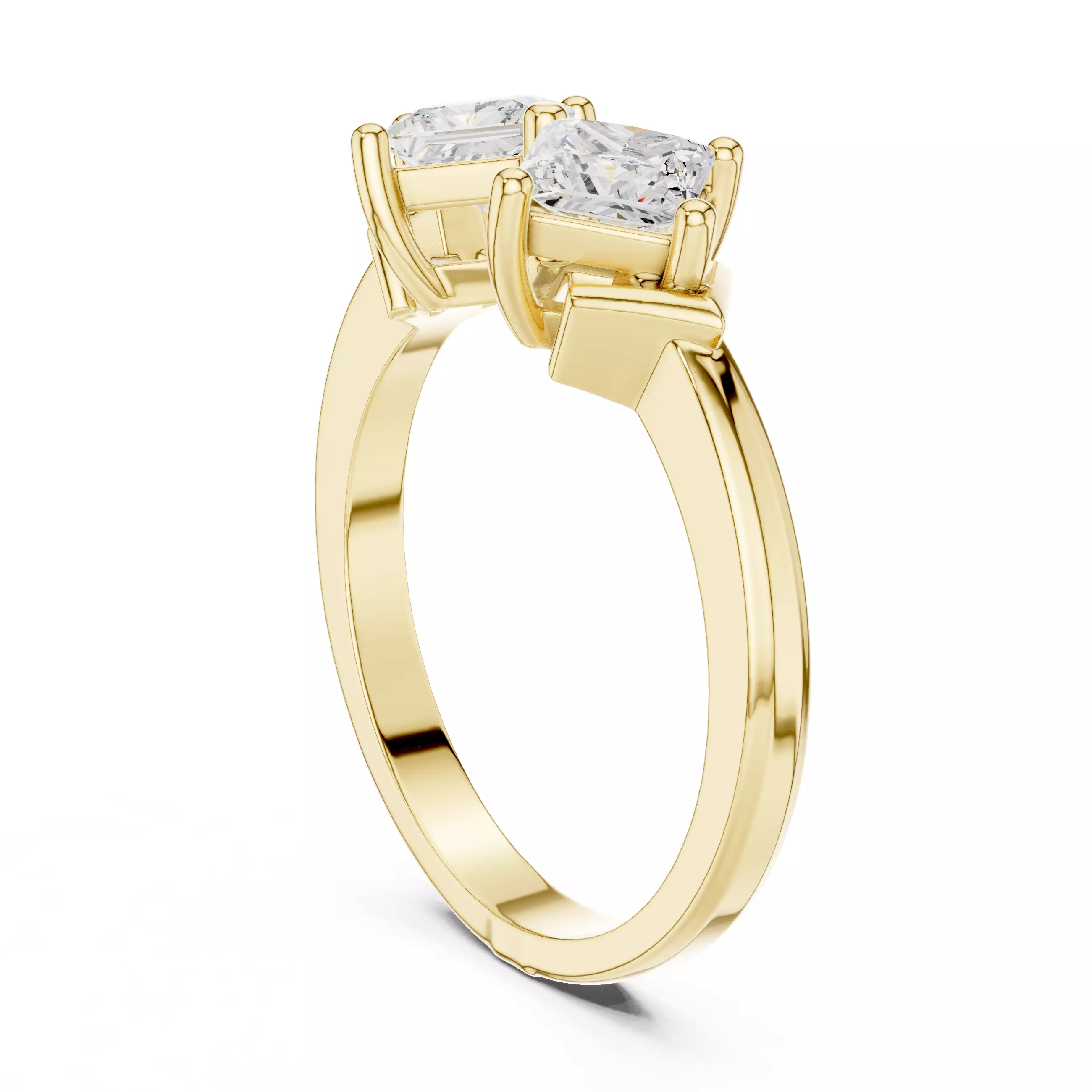Princess Toi-et-Moi Solitaire Ring 3dm stl renders animation 3D print model_10