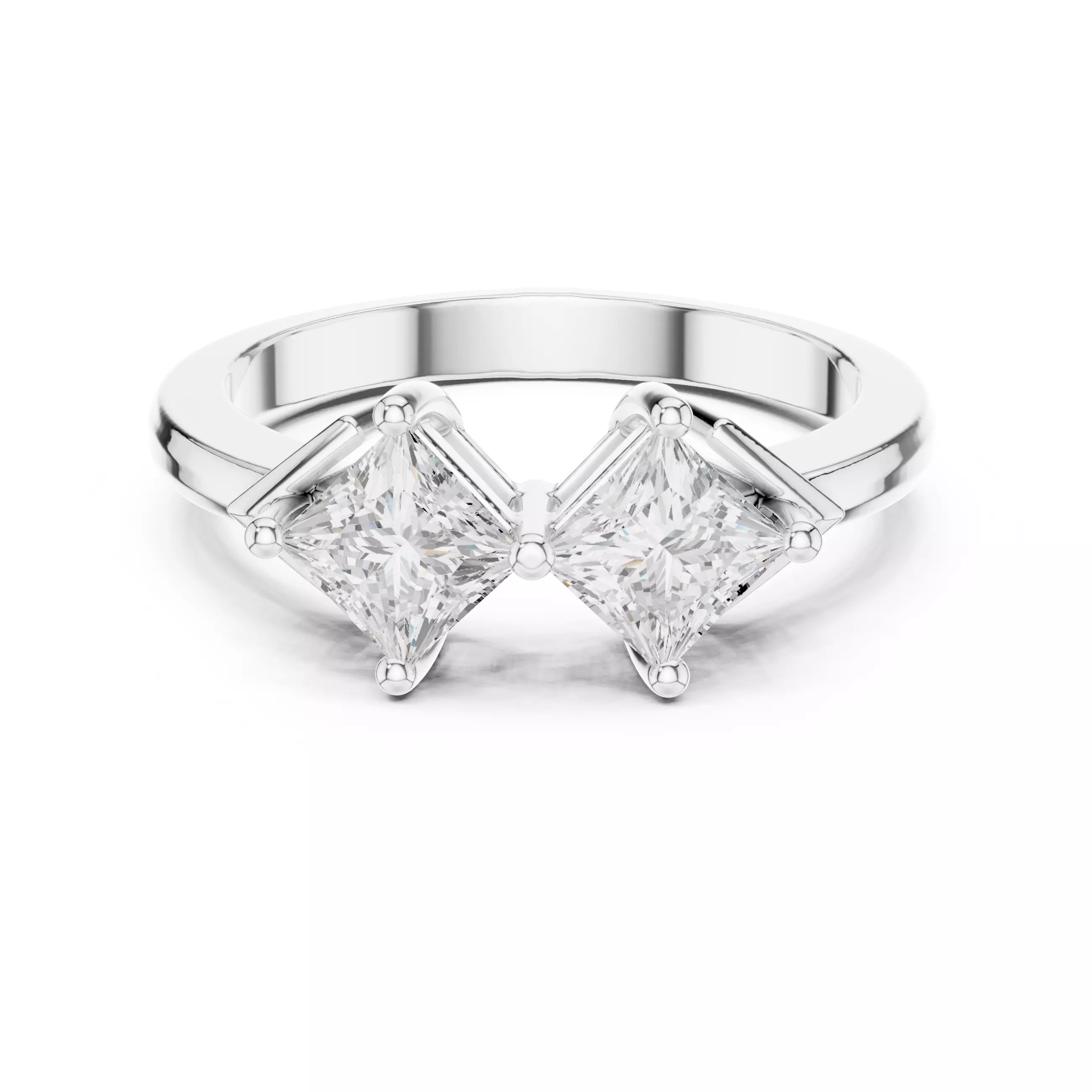 Princess Toi-et-Moi Solitaire Ring 3dm stl renders animation 3D print model_9