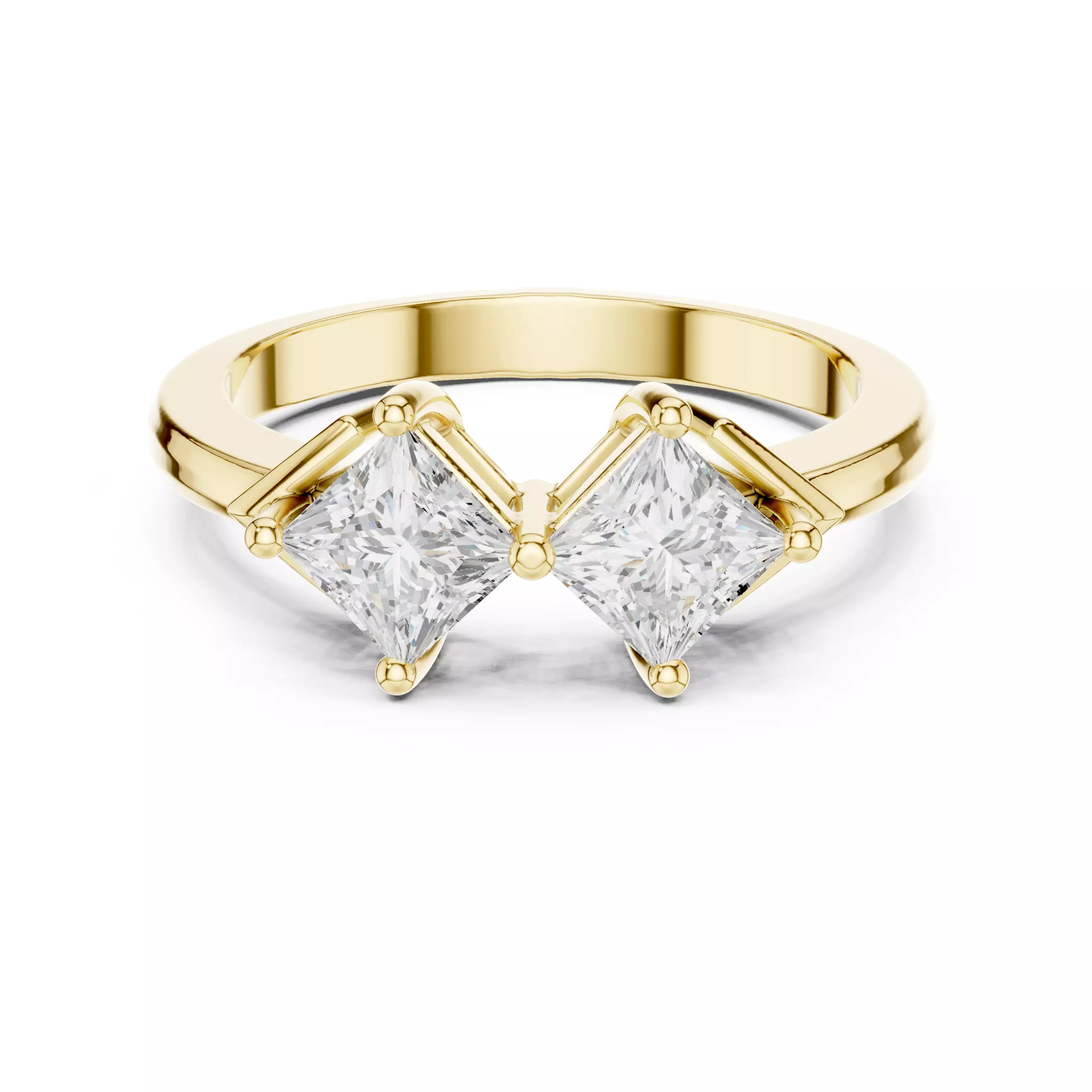 Princess Toi-et-Moi Solitaire Ring 3dm stl renders animation 3D print model_13