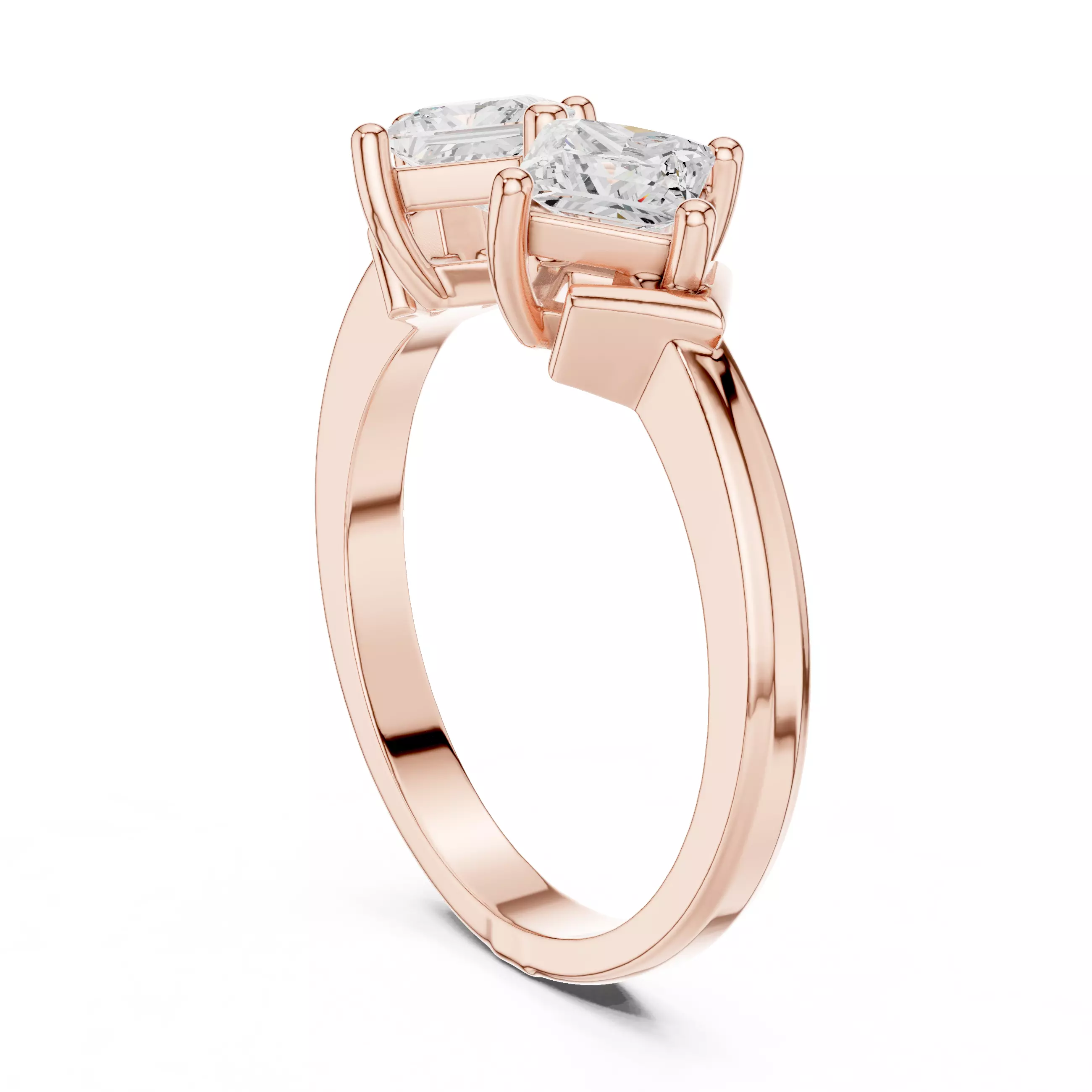 Princess Toi-et-Moi Solitaire Ring 3dm stl renders animation 3D print model_3