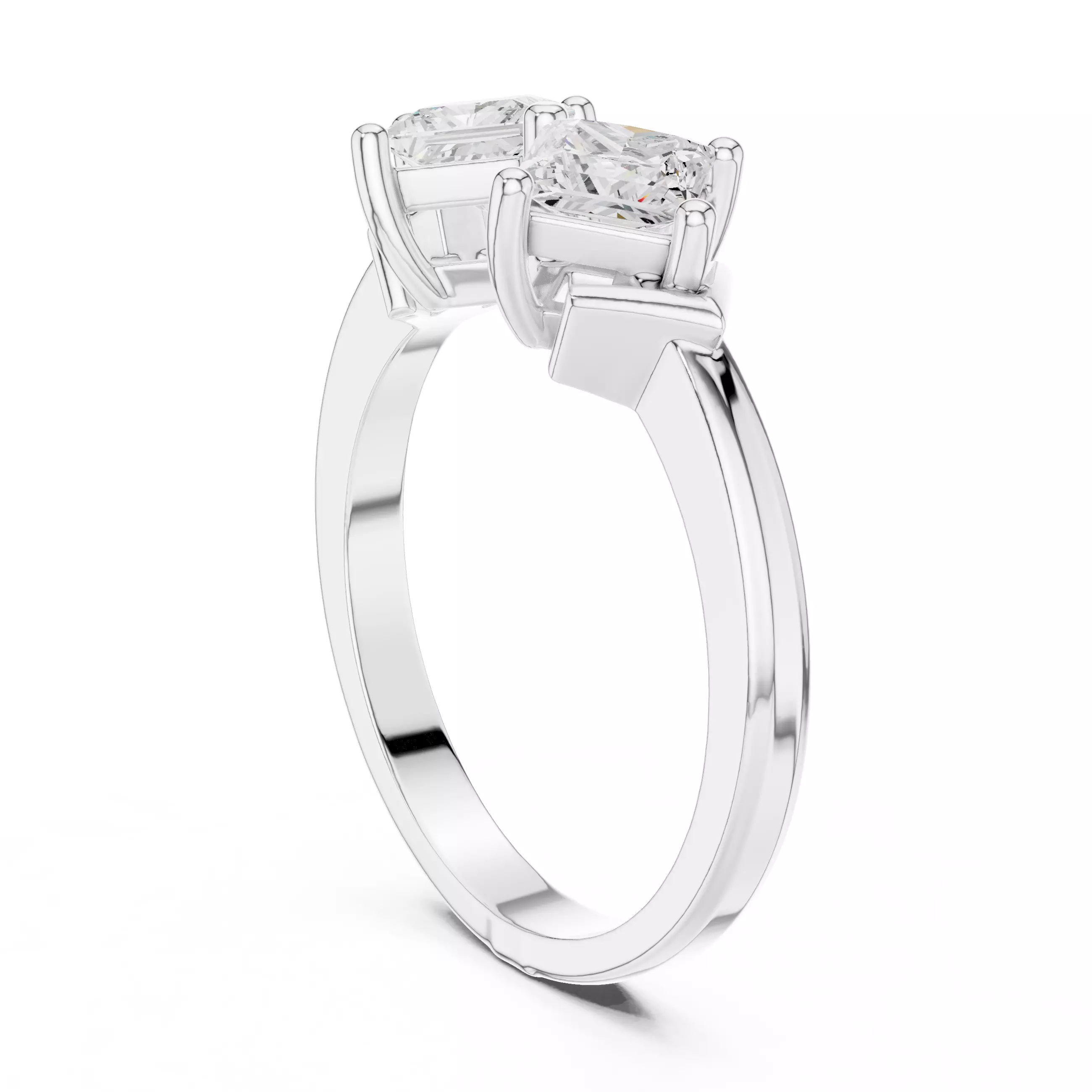 Princess Toi-et-Moi Solitaire Ring 3dm stl renders animation 3D print model_6