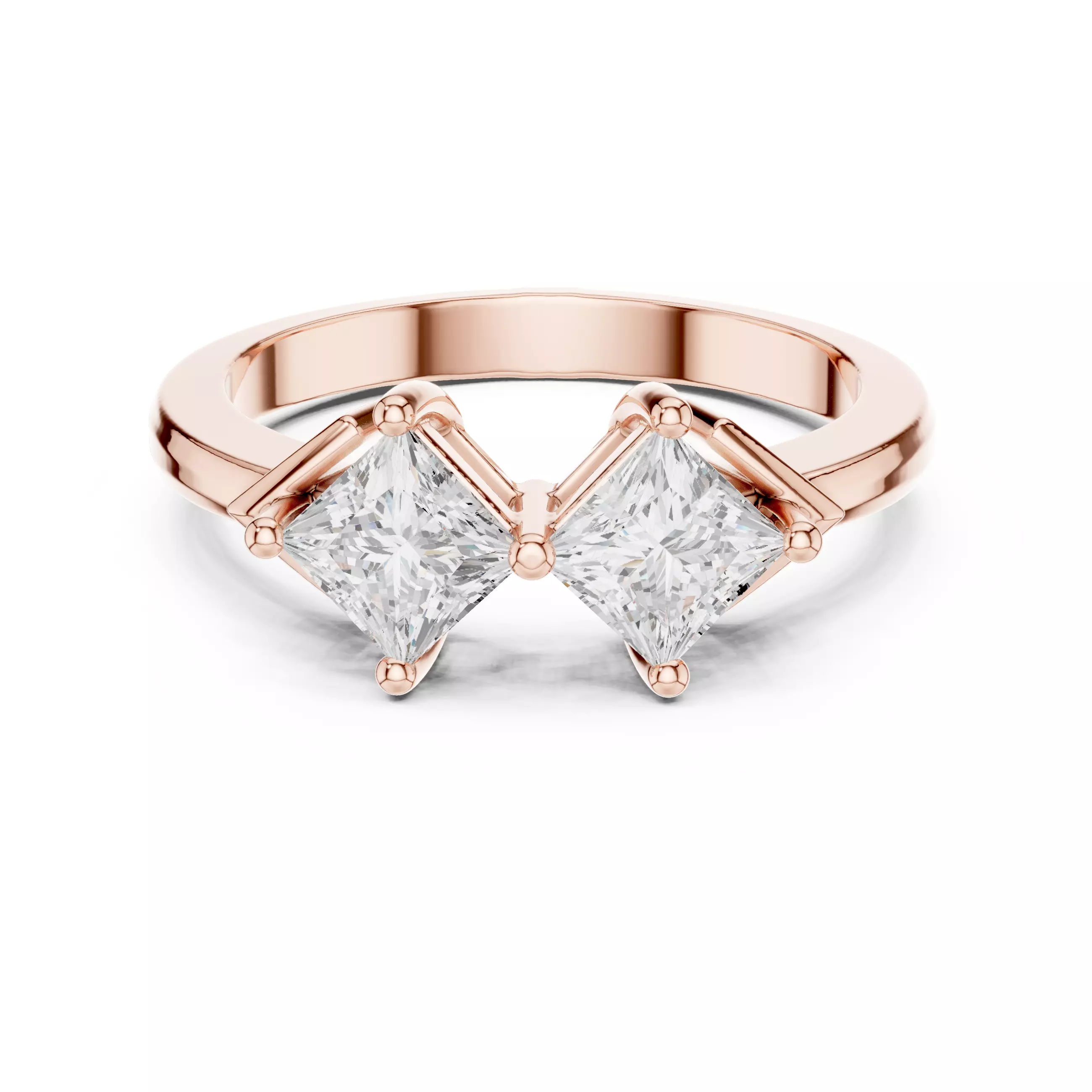 Princess Toi-et-Moi Solitaire Ring 3dm stl renders animation 3D print model_0