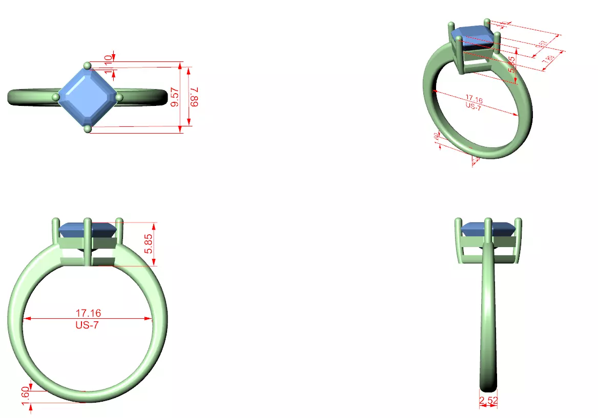 Solitaire Ring 3dm stl renders animation videos details 3D print model_1