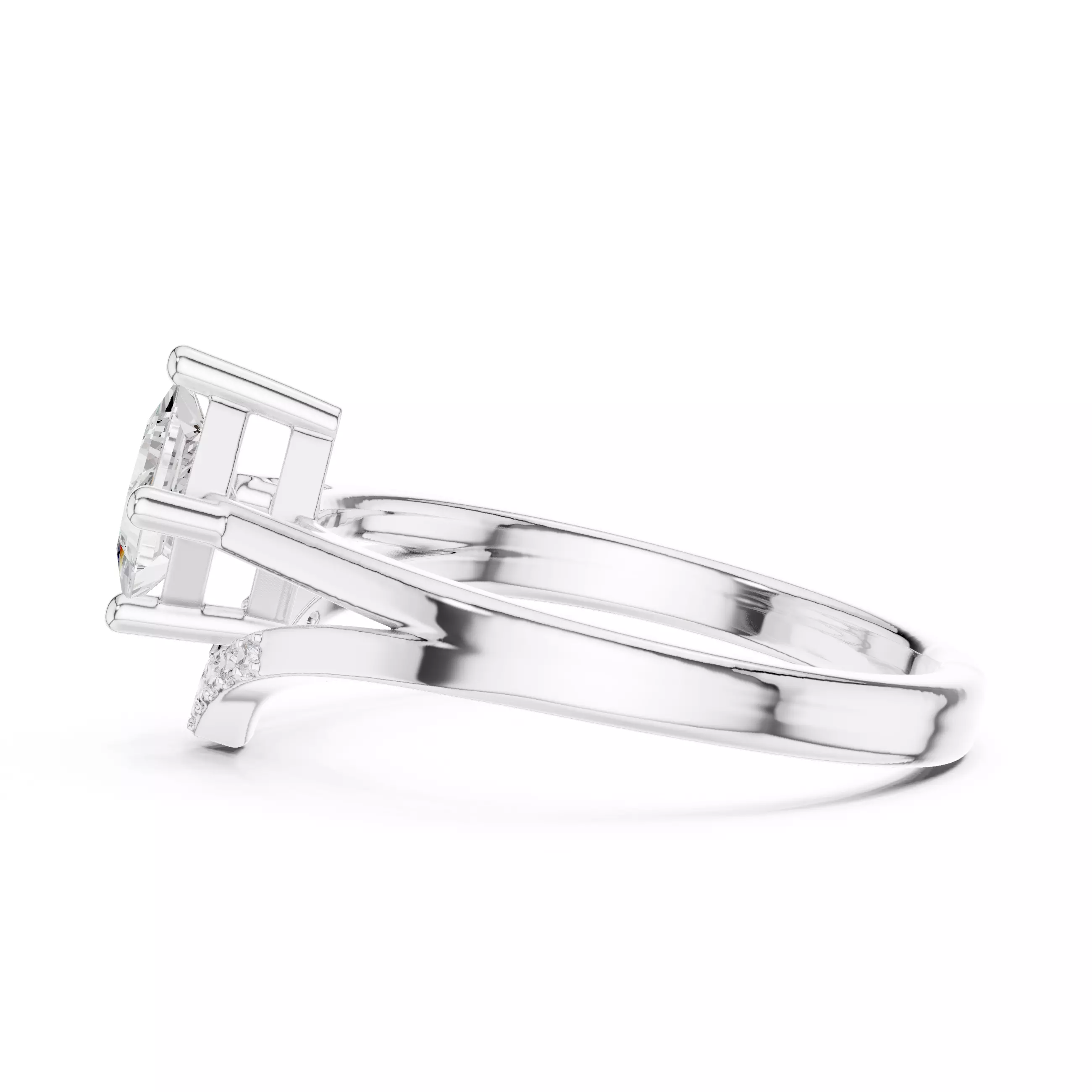 Princess Solitaire Ring 3dm stl renders animation videos 3D print model_8