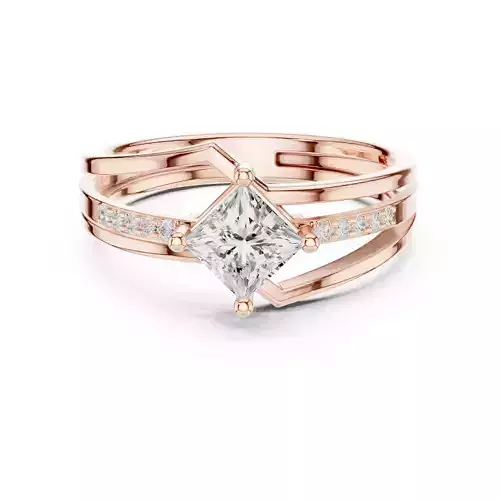 Princess Solitaire Wire Ring 3dm stl renders animation