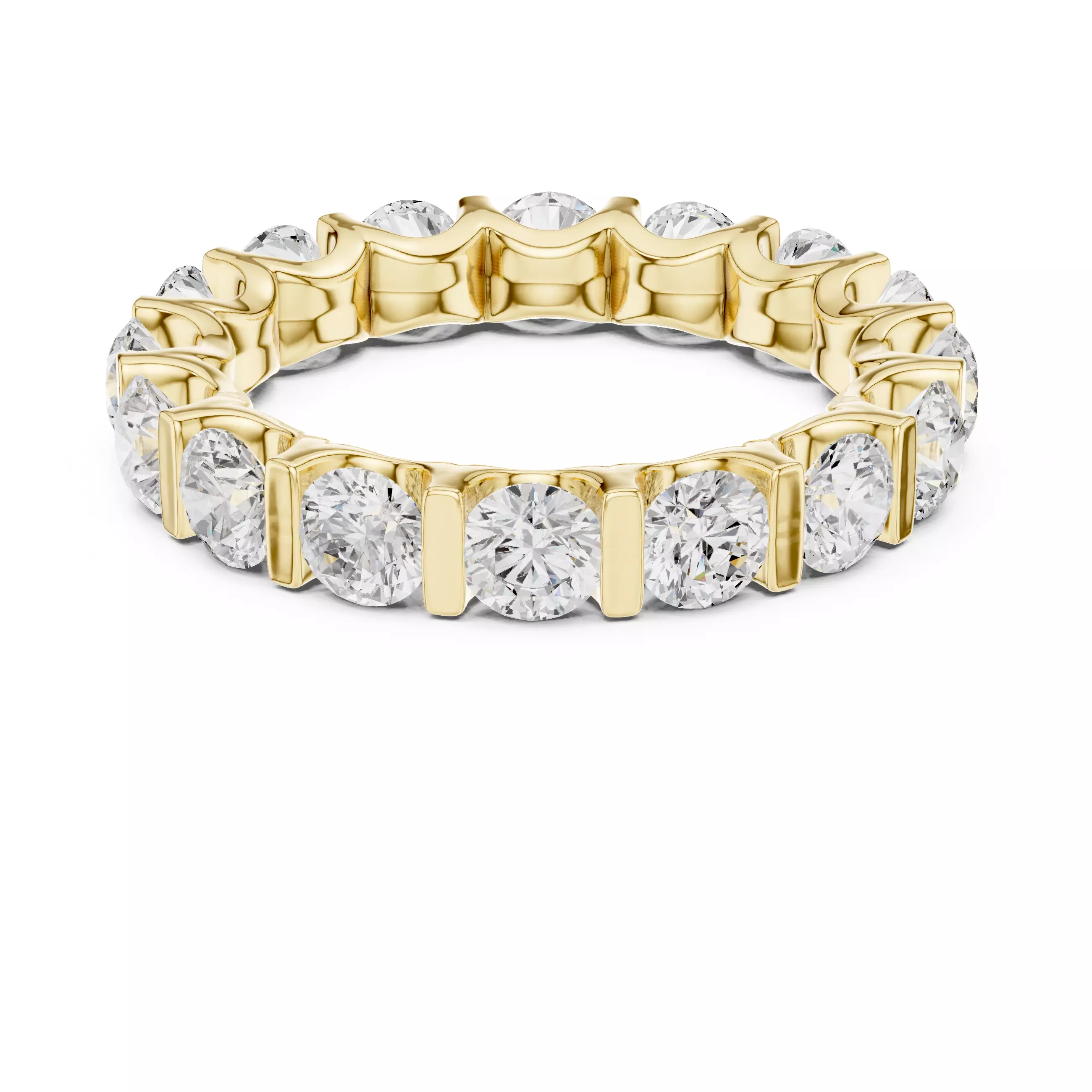 Round Diamond Eternity Band Ring 3dm stl renders 3D print model_13