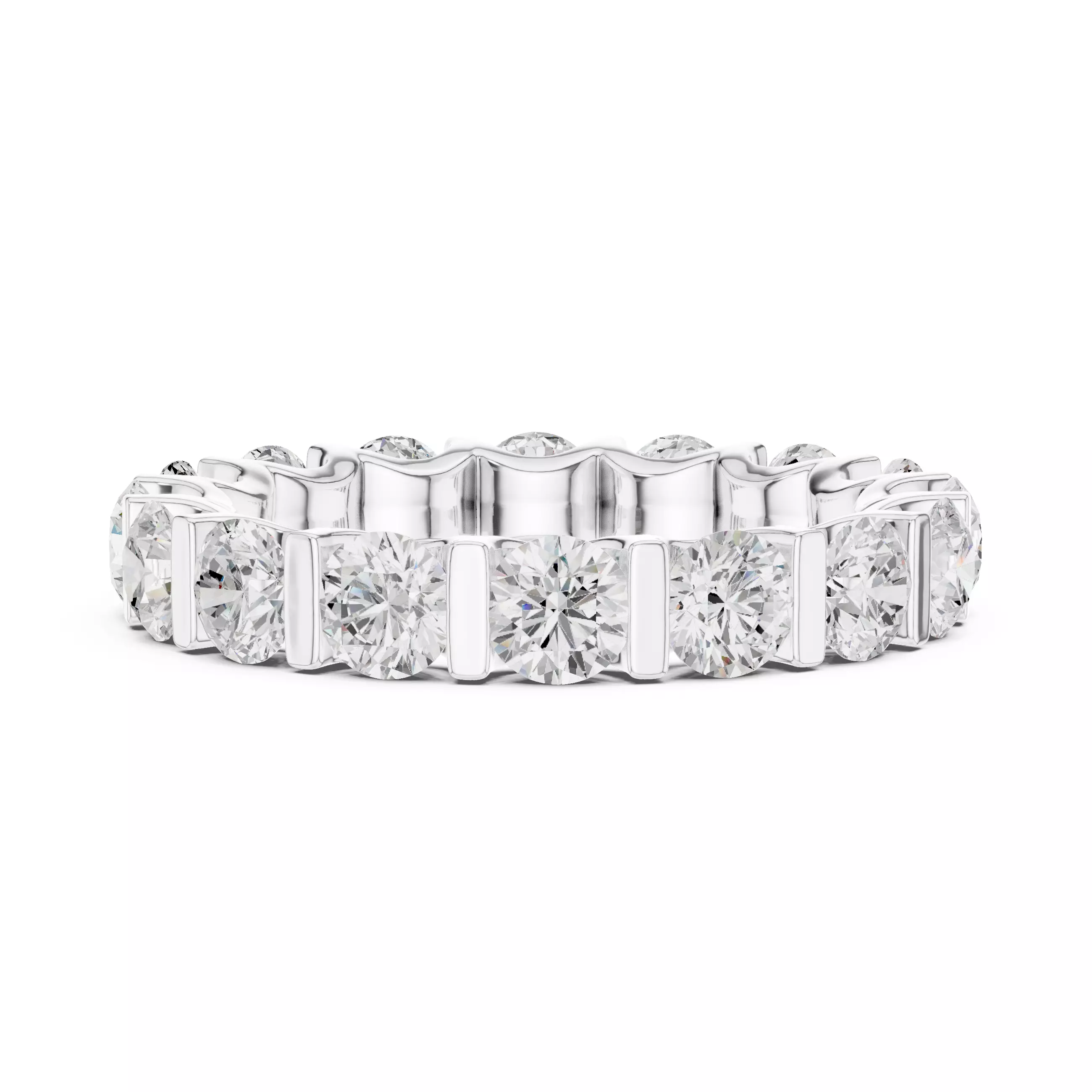 Round Diamond Eternity Band Ring 3dm stl renders 3D print model_8