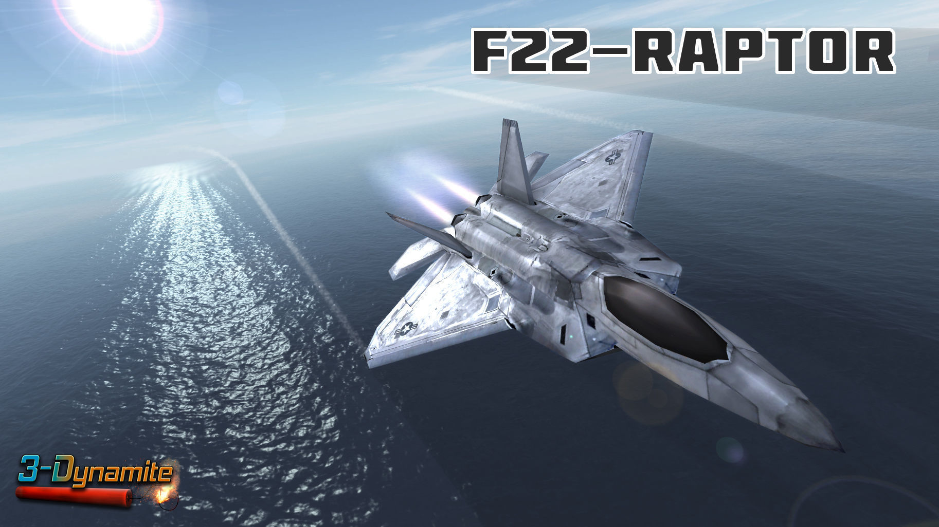 Mobile Low Poly F22 Raptor Low-poly 3D model_3