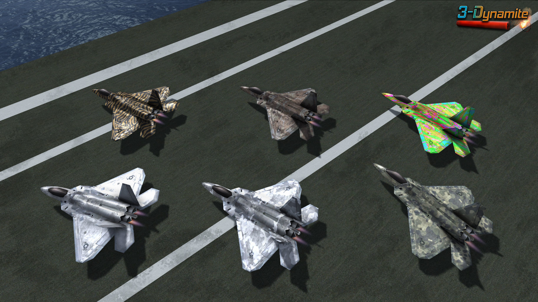 Mobile Low Poly F22 Raptor Low-poly 3D model_11